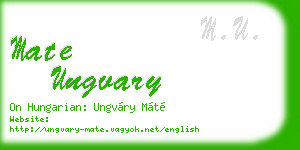 mate ungvary business card