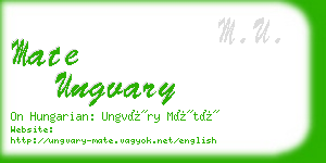mate ungvary business card
